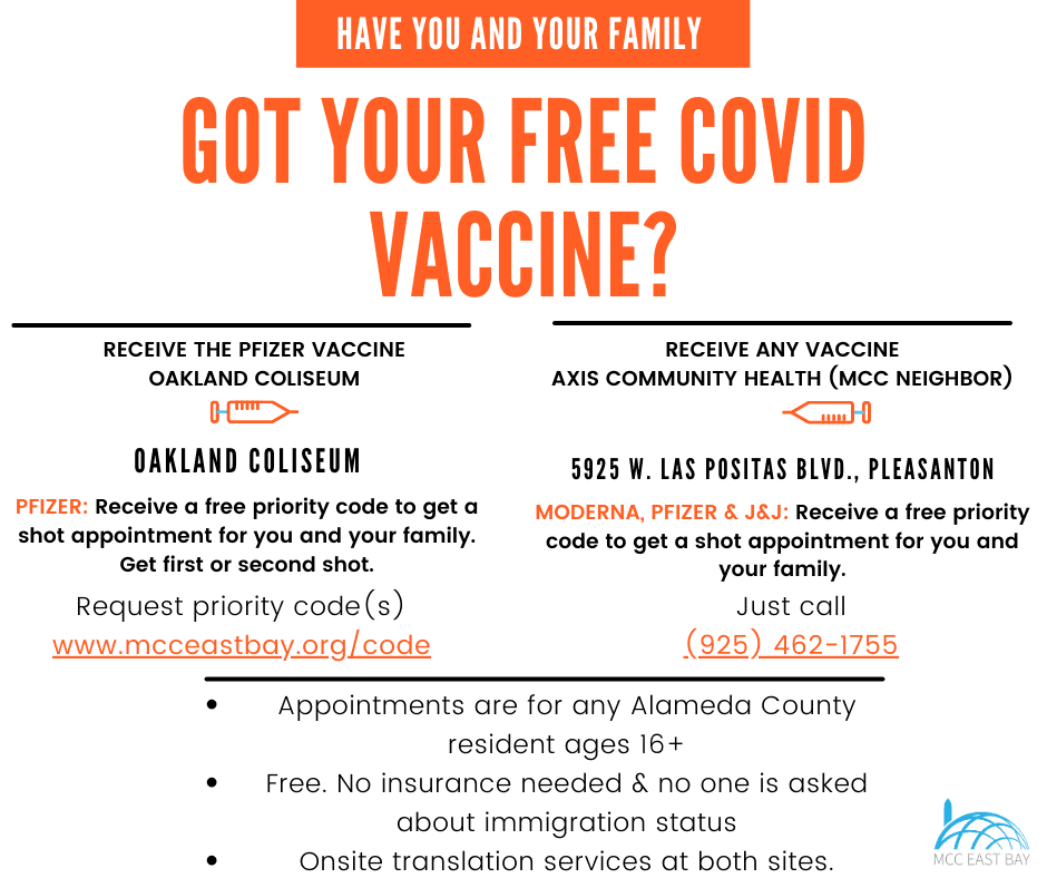 COVID-19 Vaccinations - MCC East Bay