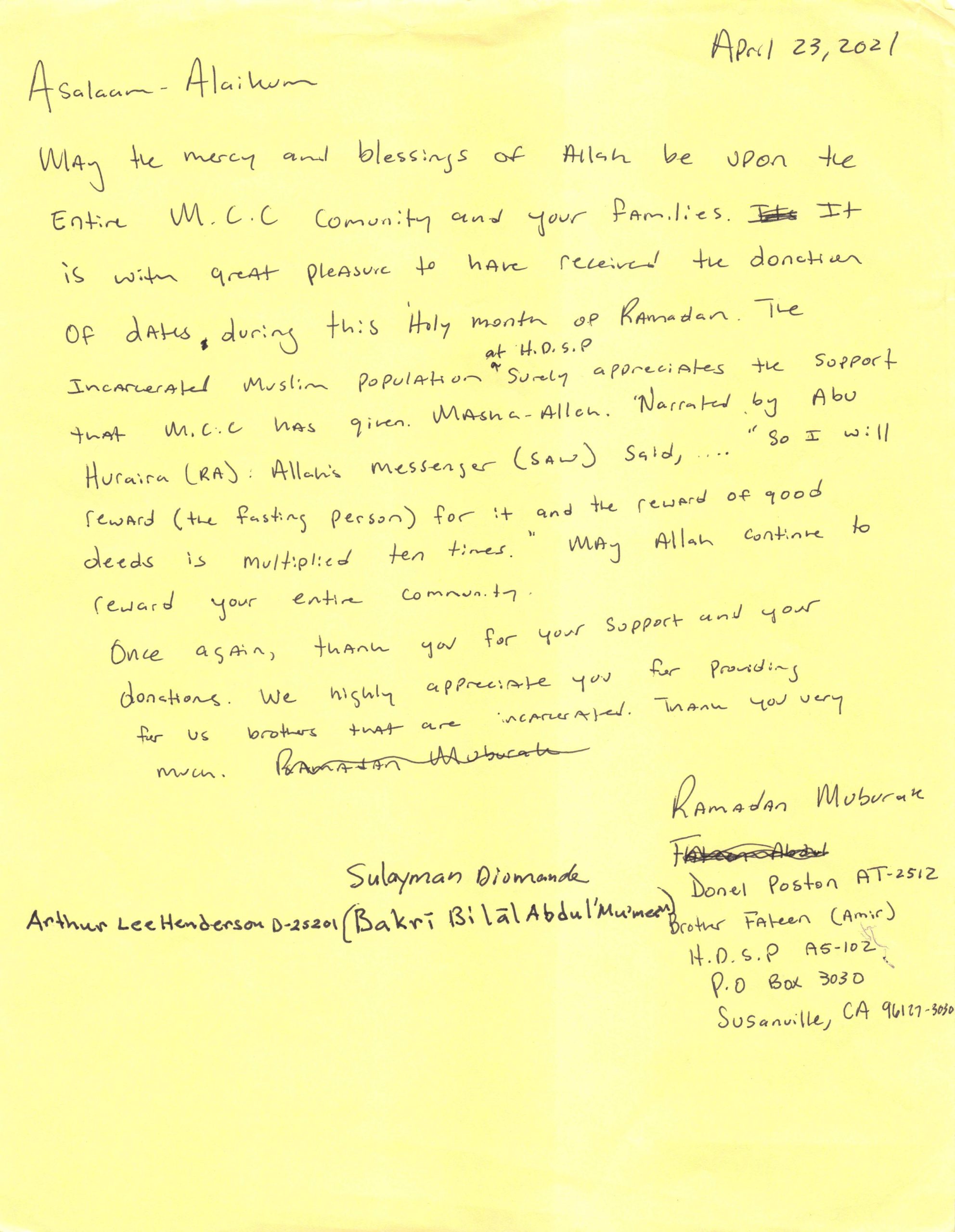 muslim prison inmate letter - 4