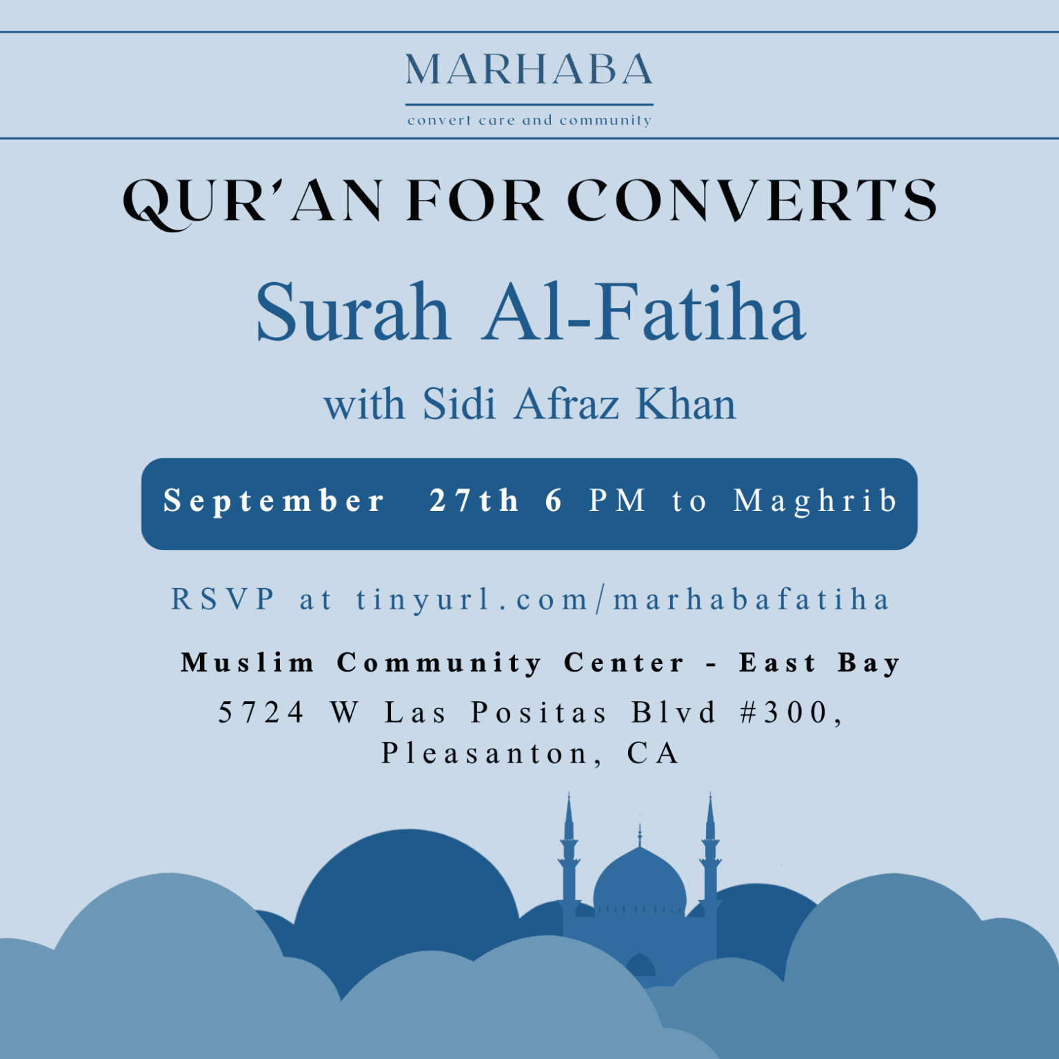 Monthly Qur'an for Converts Sidi Afraz Khan MCC East Bay