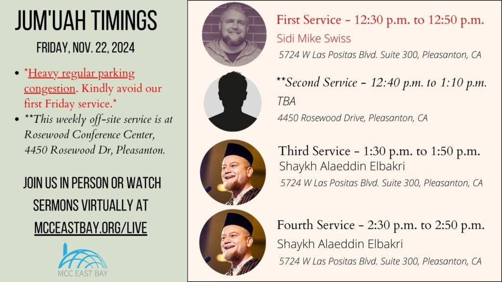 Jumu’ah Services @ MCC & Rosewood