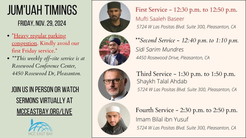 Jumu’ah Services @ MCC & Rosewood