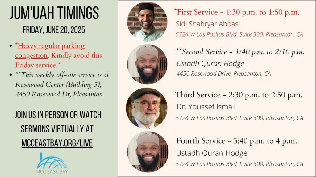 Jumu’ah Services @ MCC & Rosewood
