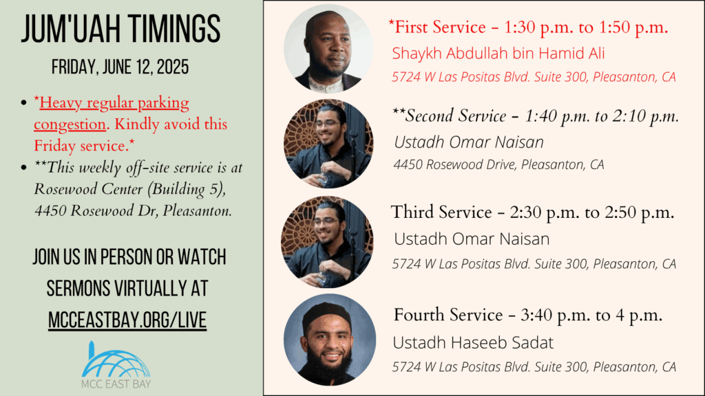 Jumu’ah Services @ MCC & Rosewood