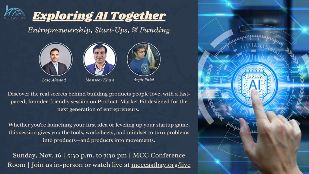 Entrepreneurship, Start-Ups, & Funding | MCC East Bay AI Program Event