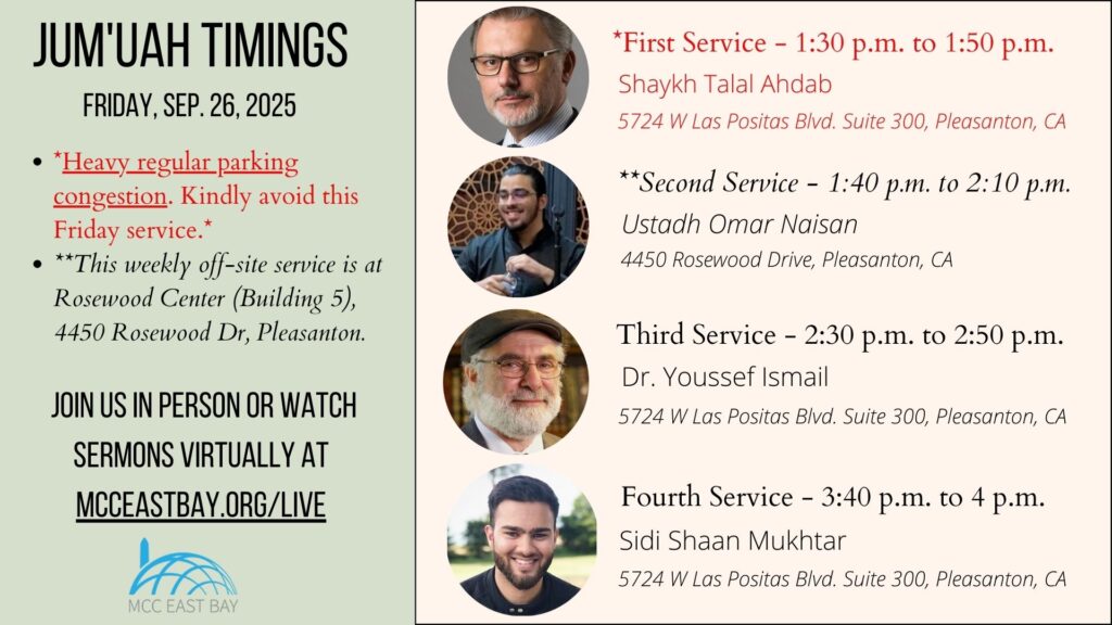 Jumu’ah Services @ MCC & Rosewood