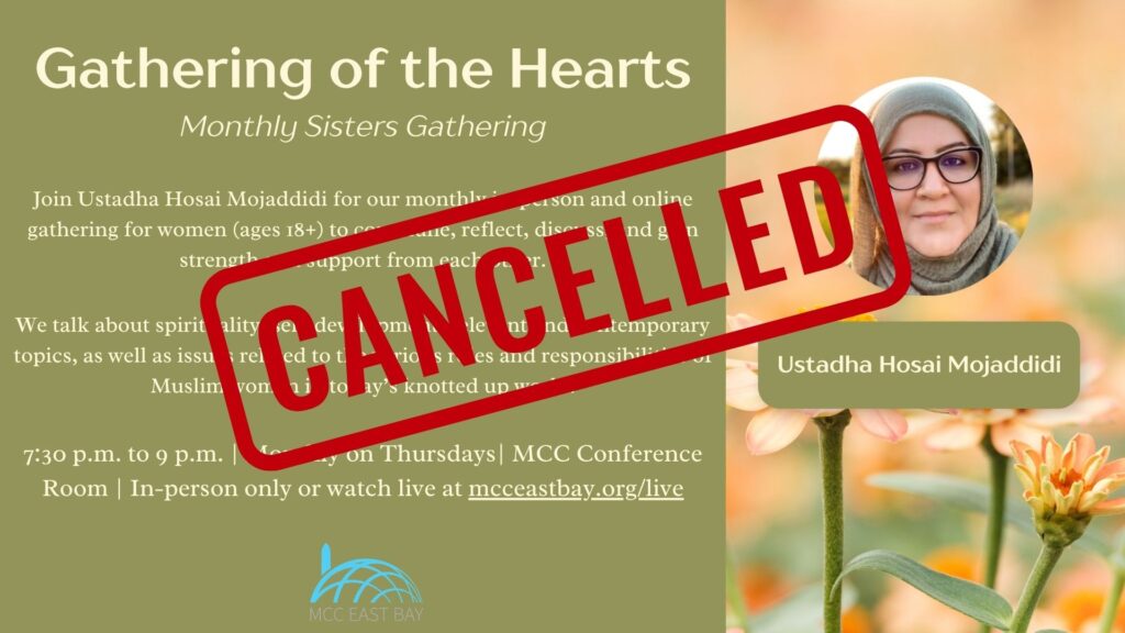 *Canceled* Gathering of the Hearts | Ustadha Hosai Mojaddidi