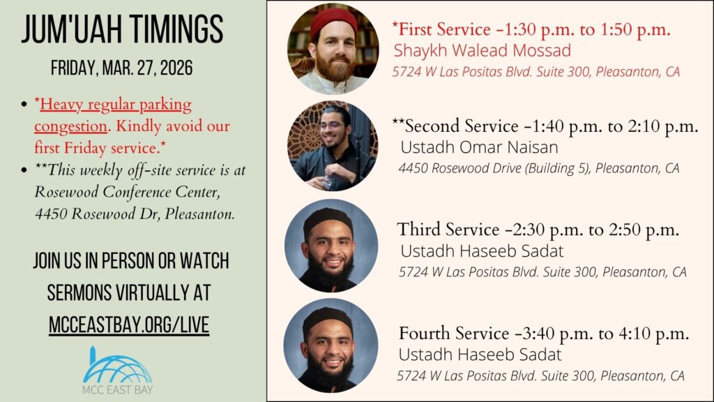 Jumu’ah Services @ MCC & Rosewood