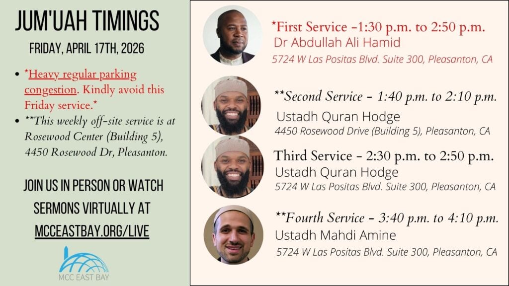 Jumu’ah Services @ MCC & Rosewood