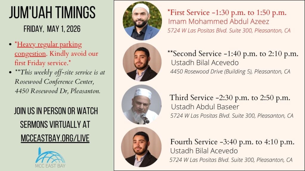 Jumu’ah Services @ MCC & Rosewood