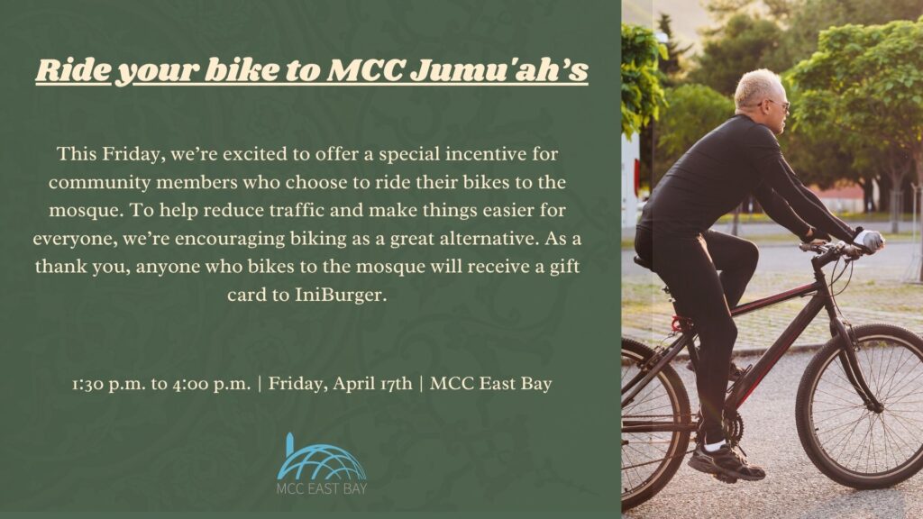 Ride Your Bike to MCC Jumu’ah & Get a Free iniBurger Meal