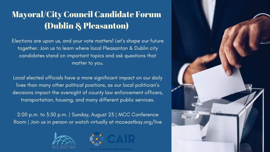 Dublin-Pleasanton Candidate Forum (Mayoral/City Council) | CAIR-SFBA